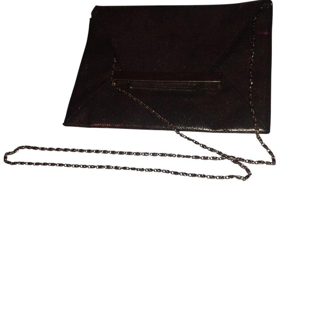 Gold and Black Envelope Purse clutch Handbag EUC